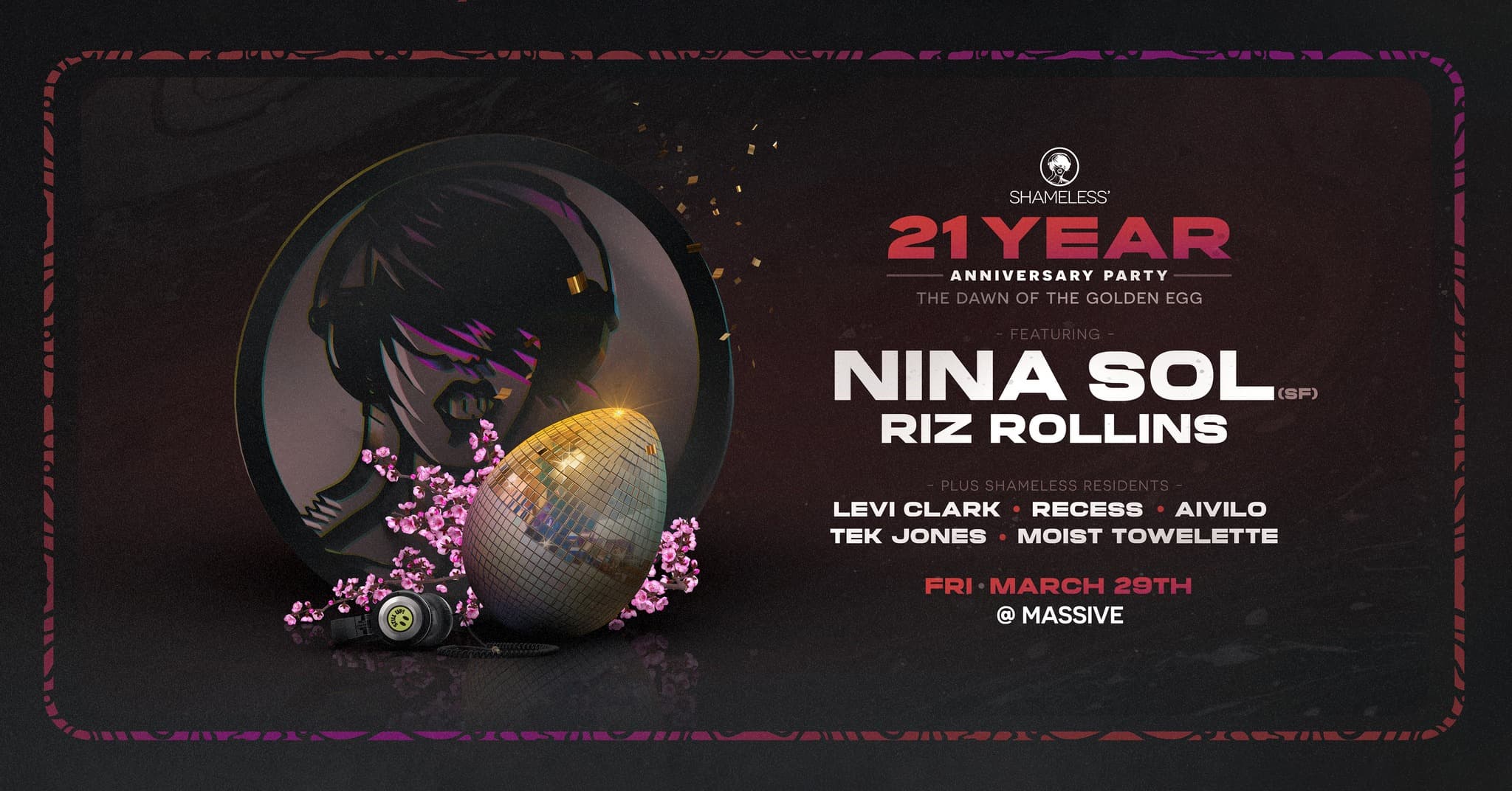 Shameless 21 Yr Anniv- Nina Sol (SF), Riz Rollins at Pony, Seattle WA