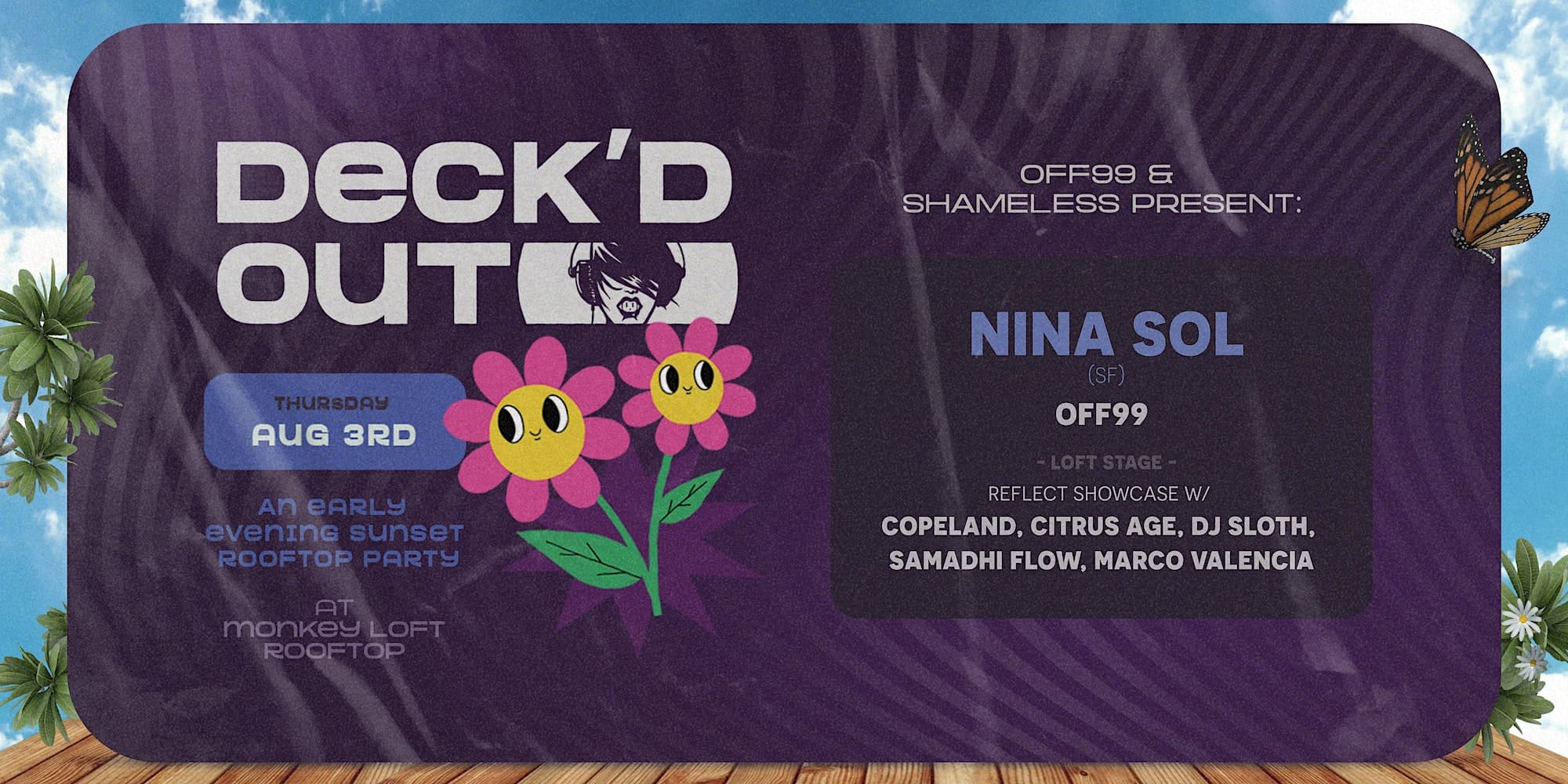 Deck'd Out #6 w/ Nina Sol (SF) at Monkey Loft, Seattle WA