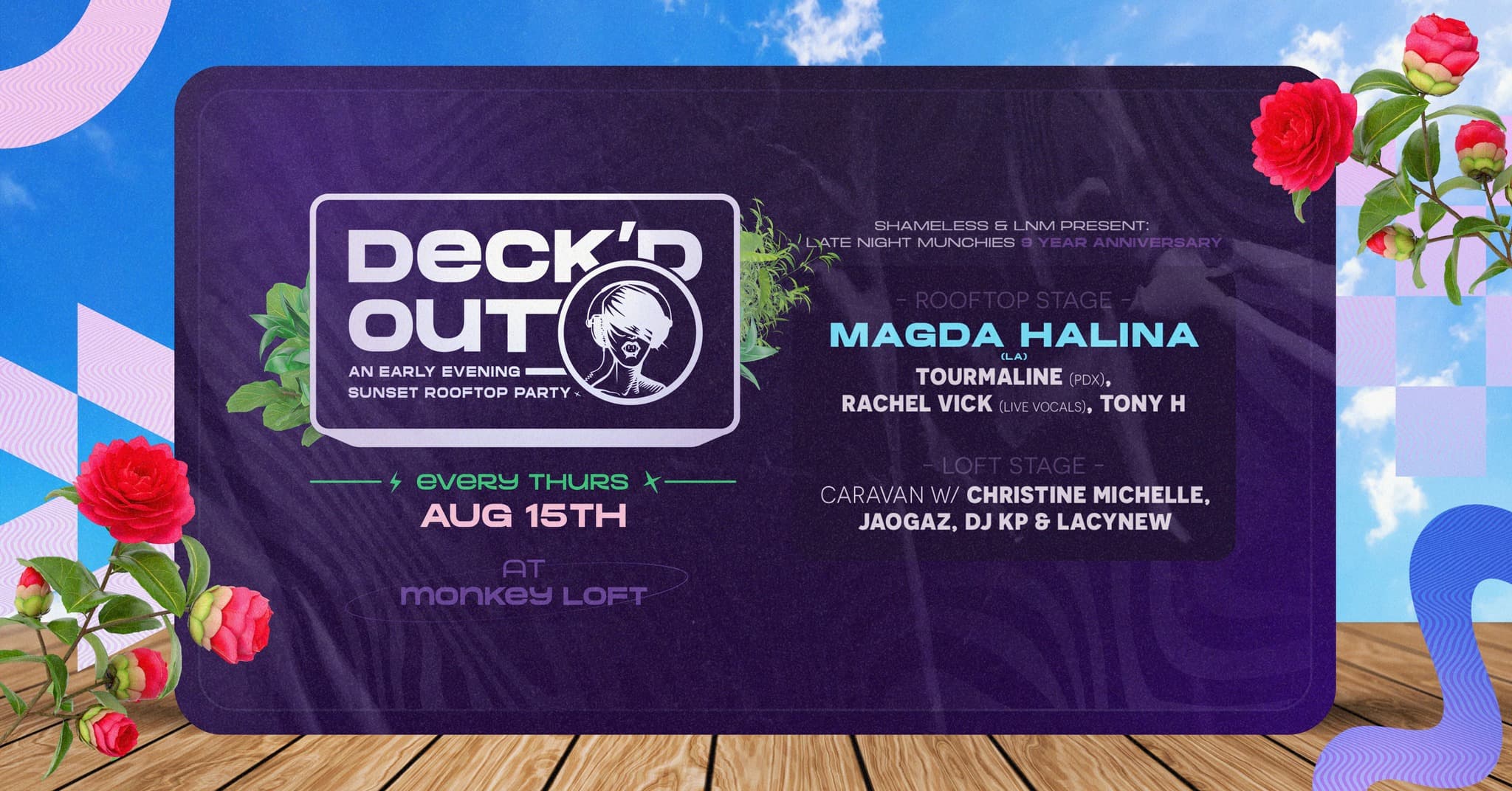 Deck'd Out #9 - Late Night Munchies 9 Year Anniversary w/ Magda Halina (LA) at Monkey Loft, Seattle WA
