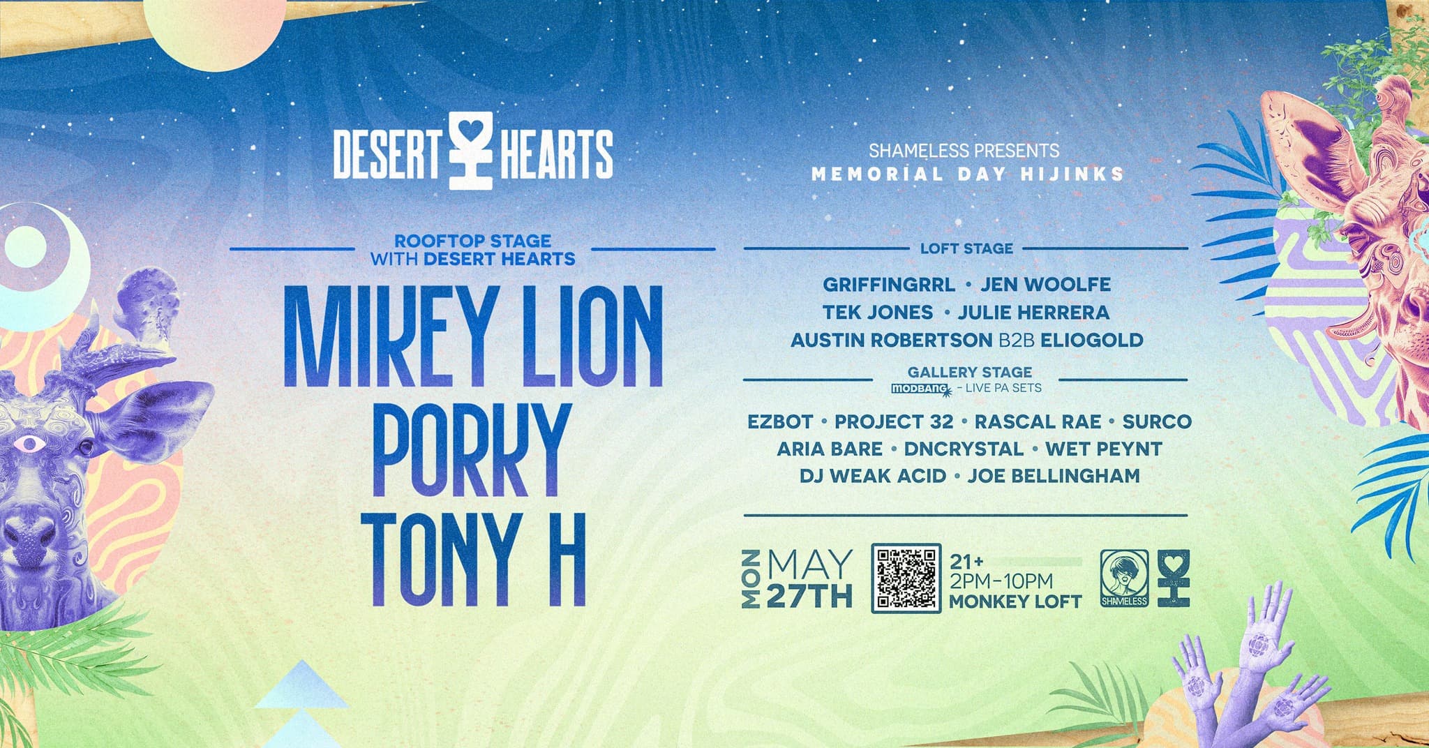 9th Annual Memorial Day Hijinks with Desert Hearts at Monkey Loft, Seattle WA