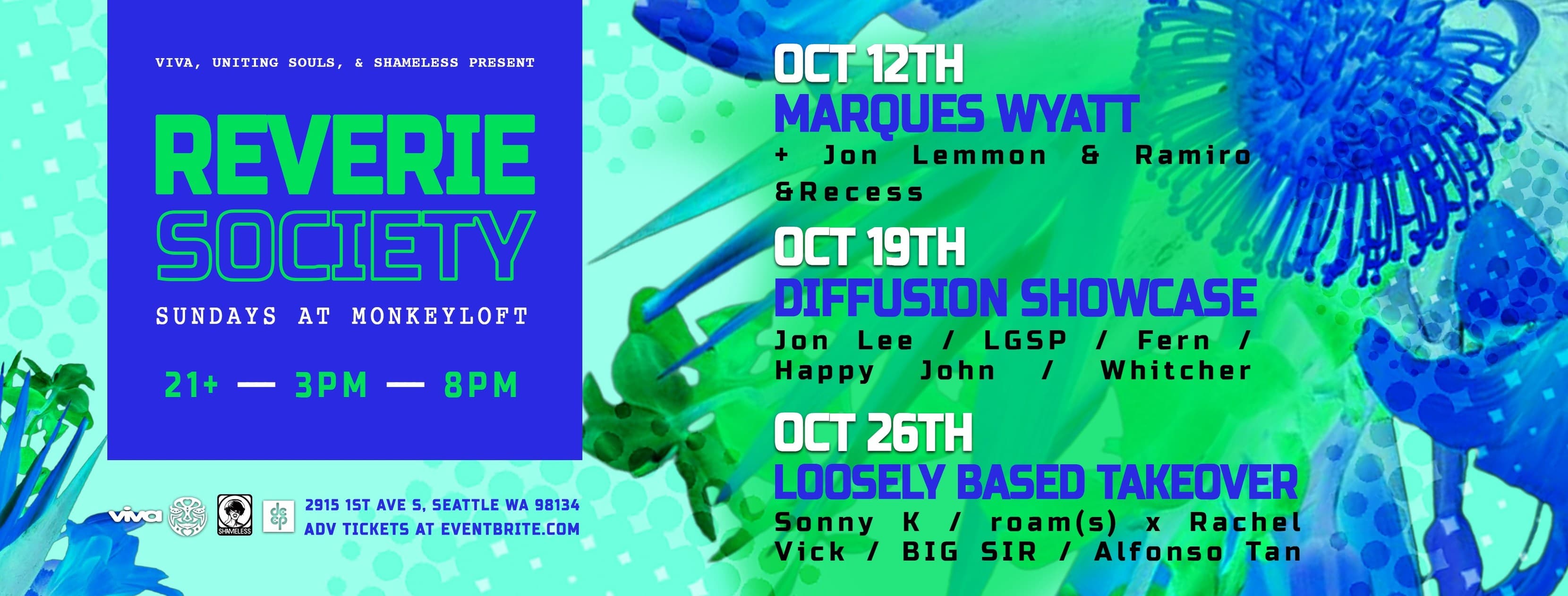 Reverie Society feat. Marques Wyatt at Monkey Loft at Monkey Loft, Seattle WA