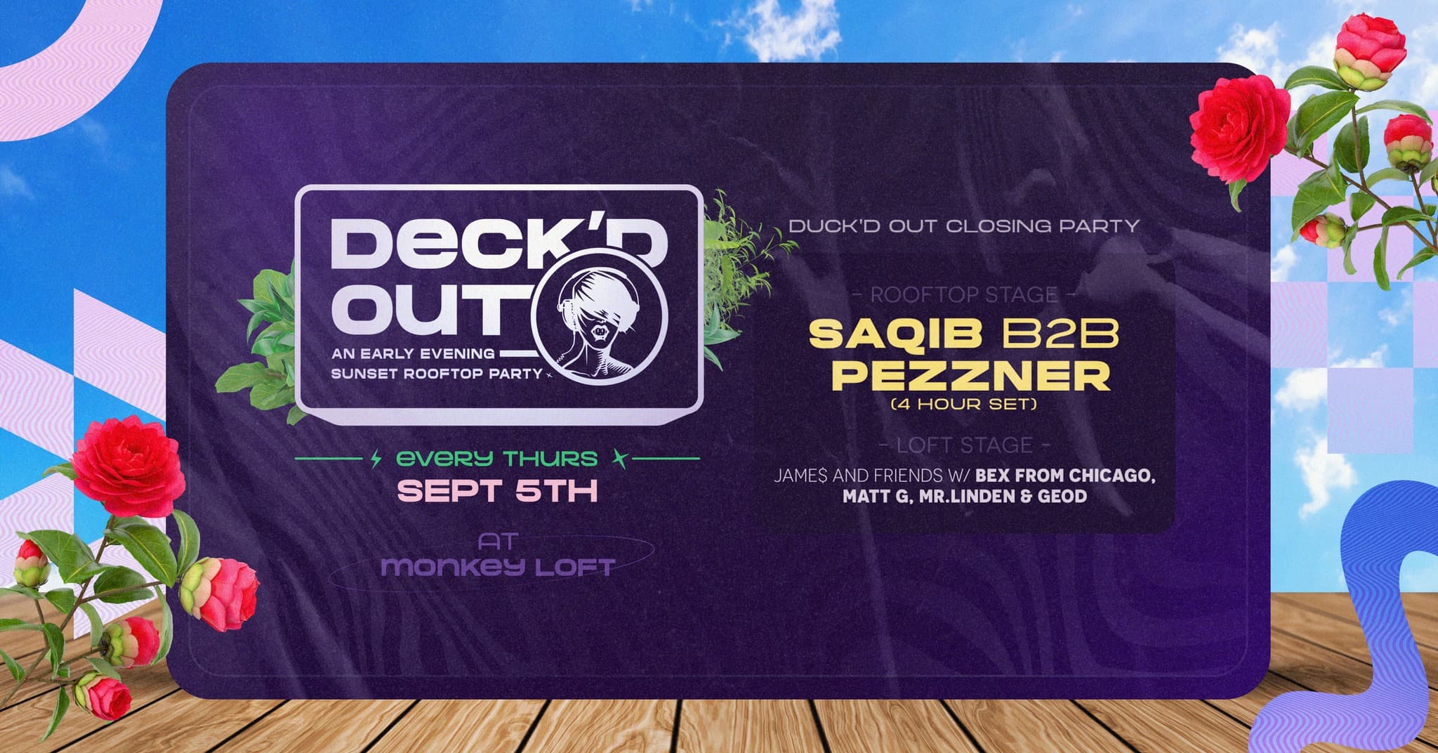 Duck'd Out Closing Party w/ Saqib (NYC) b2b Pezzner at Monkey Loft, Seattle WA