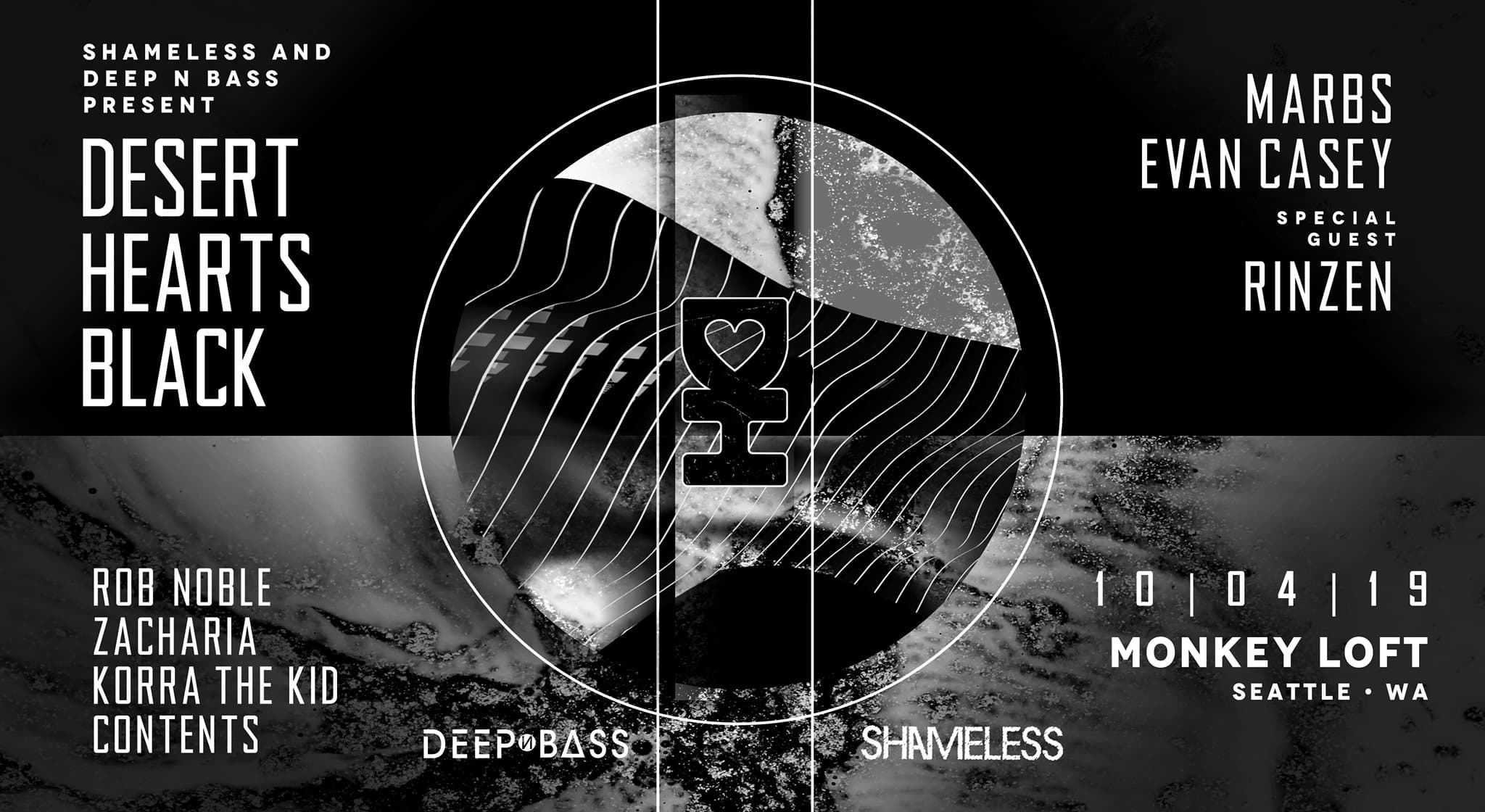 Desert Hearts Black label showcase: Seattle at Monkey Loft, Seattle WA