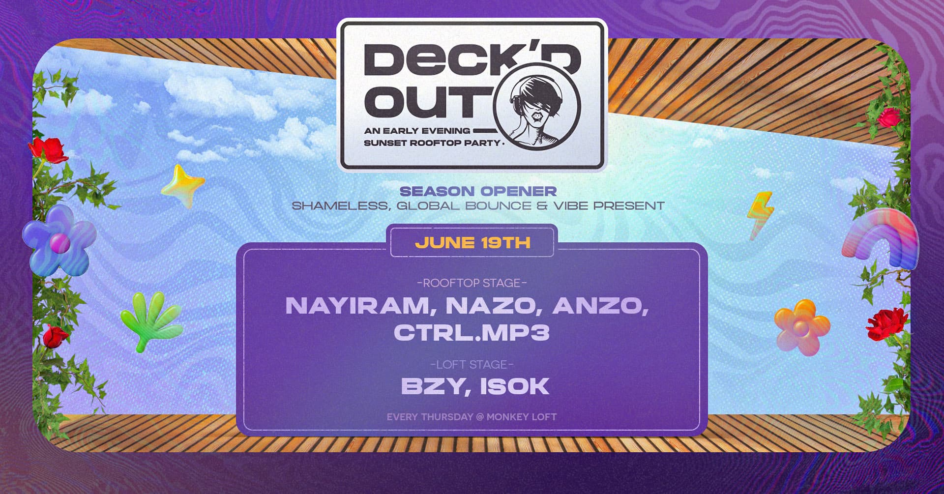 Deck'd Out #1 2025 Season Opening Party with Global Bounce & VIBE at Monkey Loft, Seattle WA