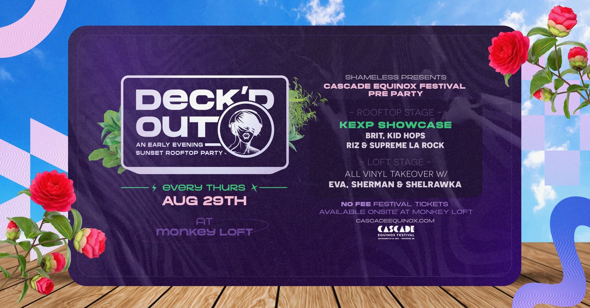 Deck'd Out #11 Cascade Equinox Fest PreParty at Monkey Loft, Seattle WA