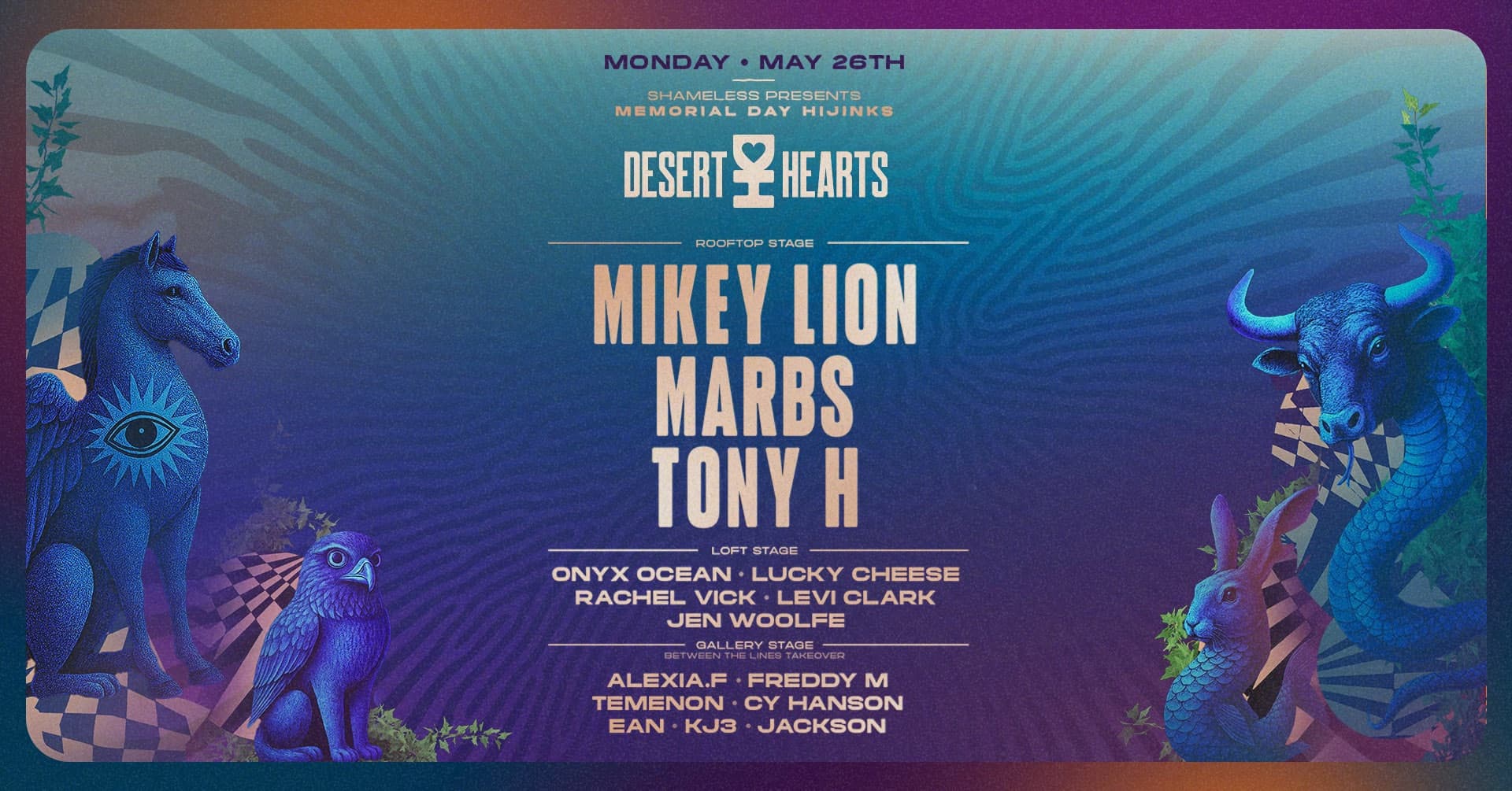 Memorial Day Hijinks w/ Desert Hearts Between the Lines & Shameless Friends at Monkey Loft, Seattle WA