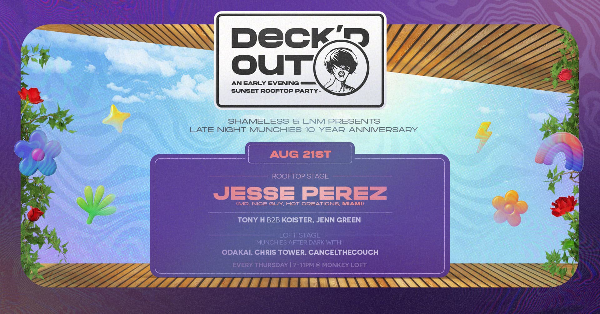 Deck'd Out #10 LNM 10 Year Anniv w/ Jesse Perez (Miami) at Monkey Loft, Seattle WA