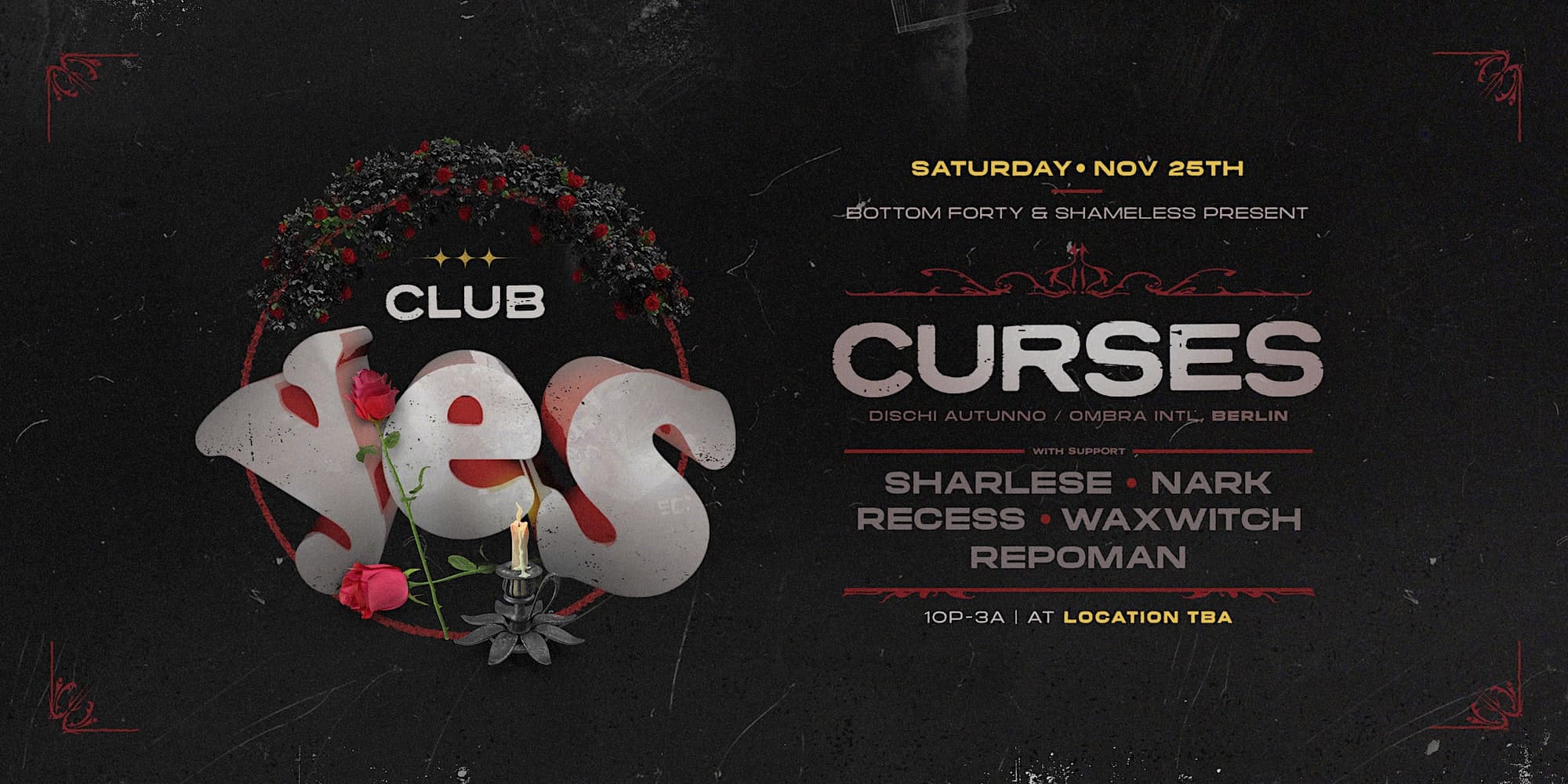 Club YES! w/ Curses (Berlin), Sharlese + more! at Pony, Seattle WA