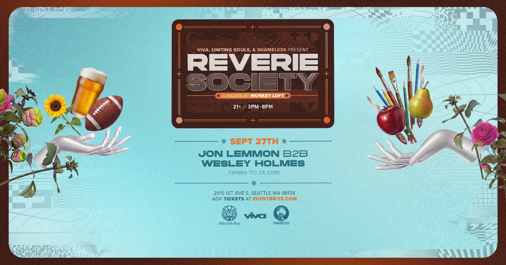 Reverie Society: Wesley Holmes b2b Jon Lemmon at Monkey Loft, Seattle WA